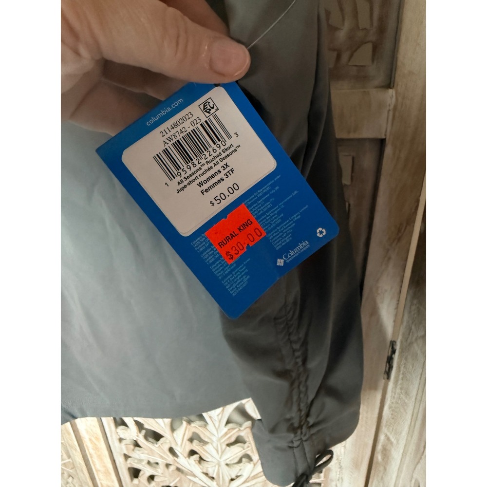Columbia Womens All Seasons Ruched Skort Shark Gray AW8742 Plus Size 3X New - Picture 4 of 9
